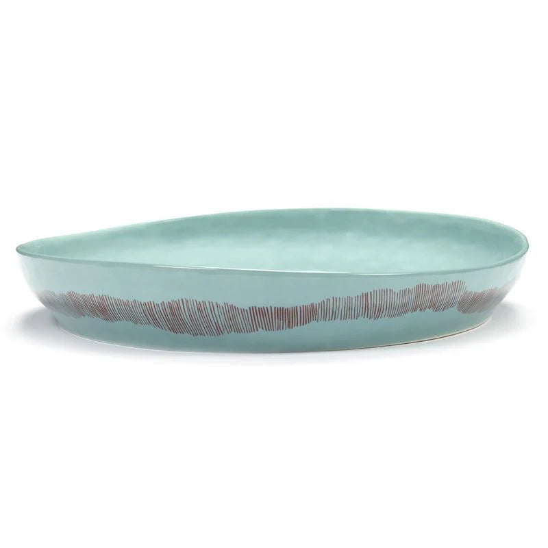 OTTOLENGHI - FEAST SERVING BOWL AZURE WITH RED STRIPES