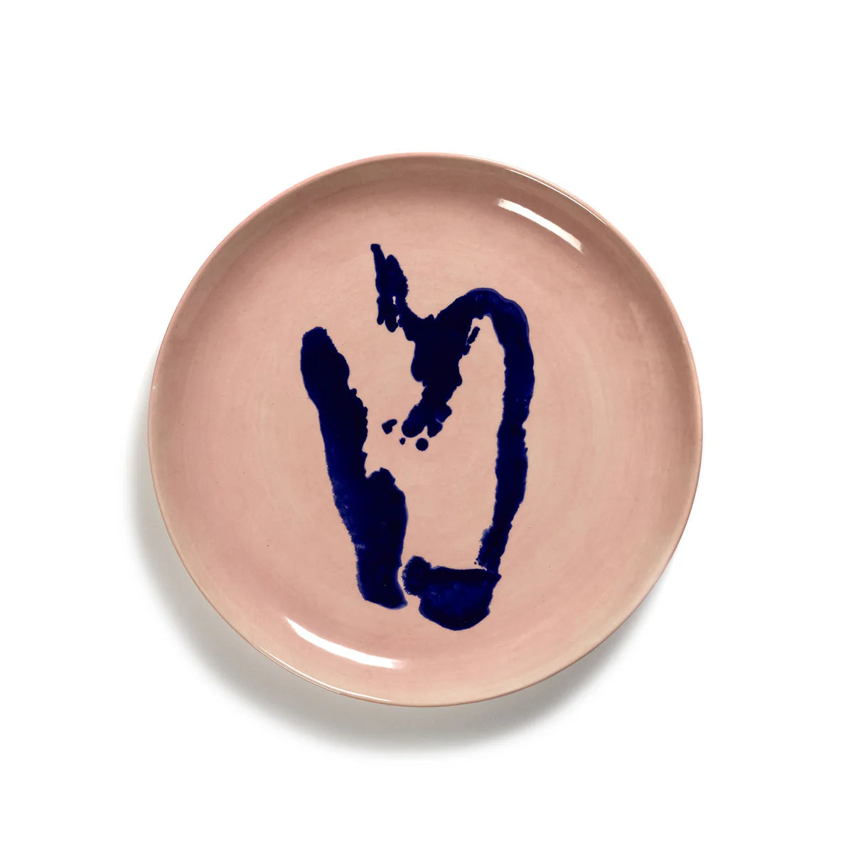 Delicious Pink Plate with Blue Pepper Motif