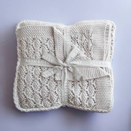 Organic Heritage Knit Baby Blanket Cloud