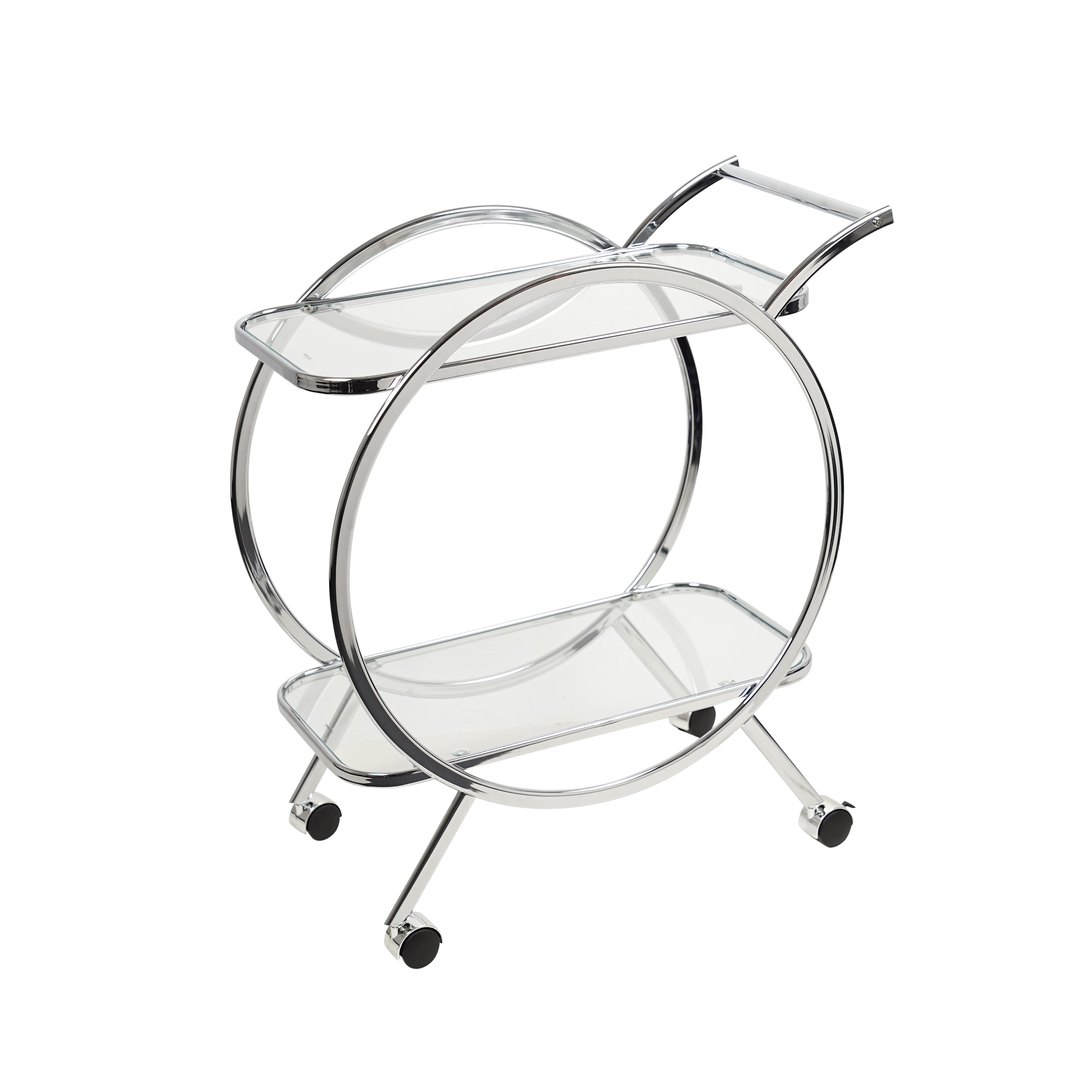 Silver Clear Bar Cart