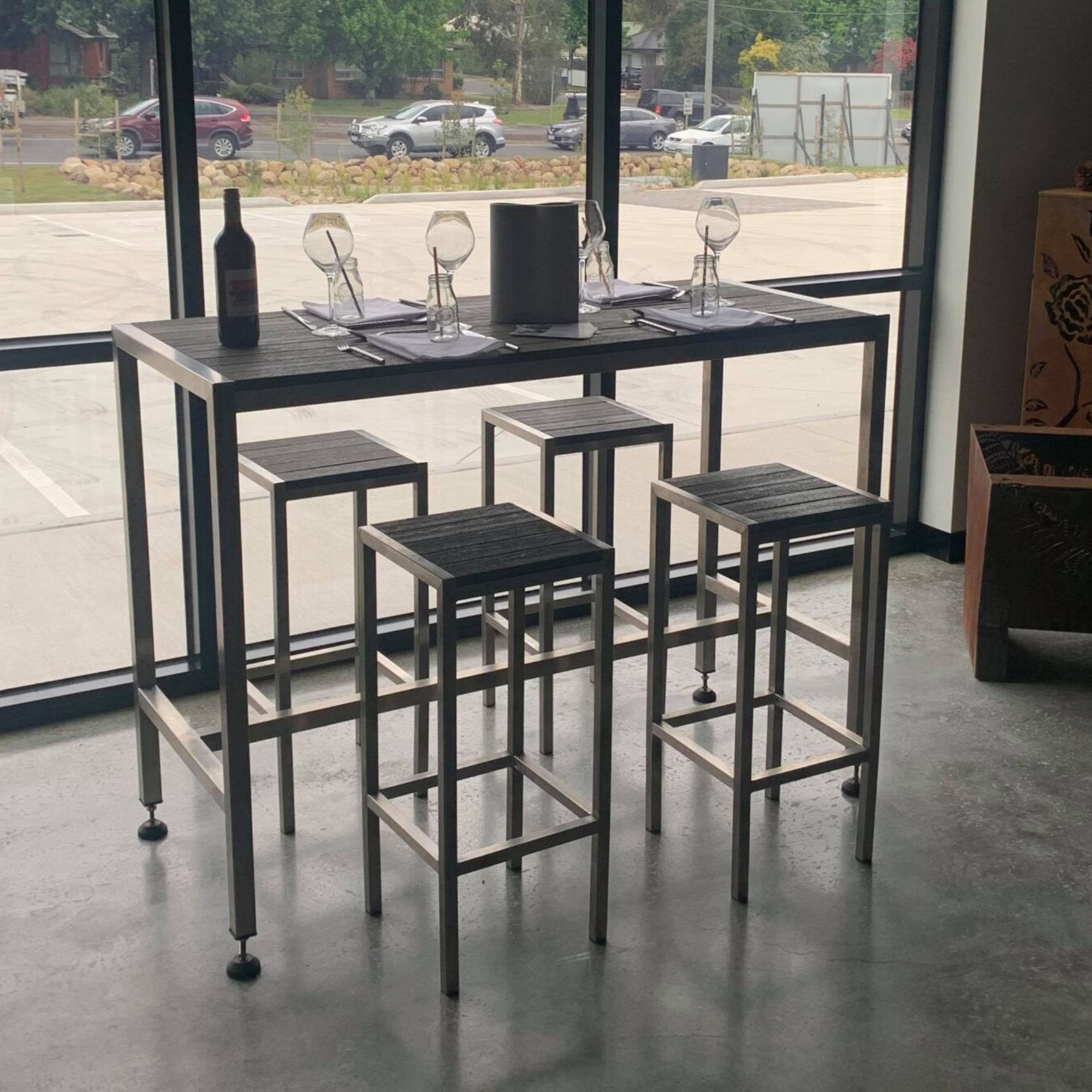 Stainless steel bar deals table