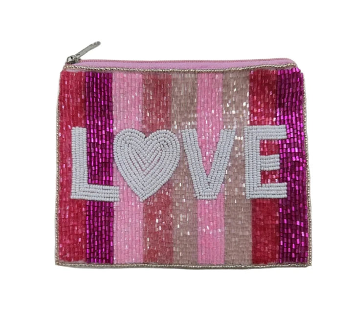 Love Beaded Coin Purse