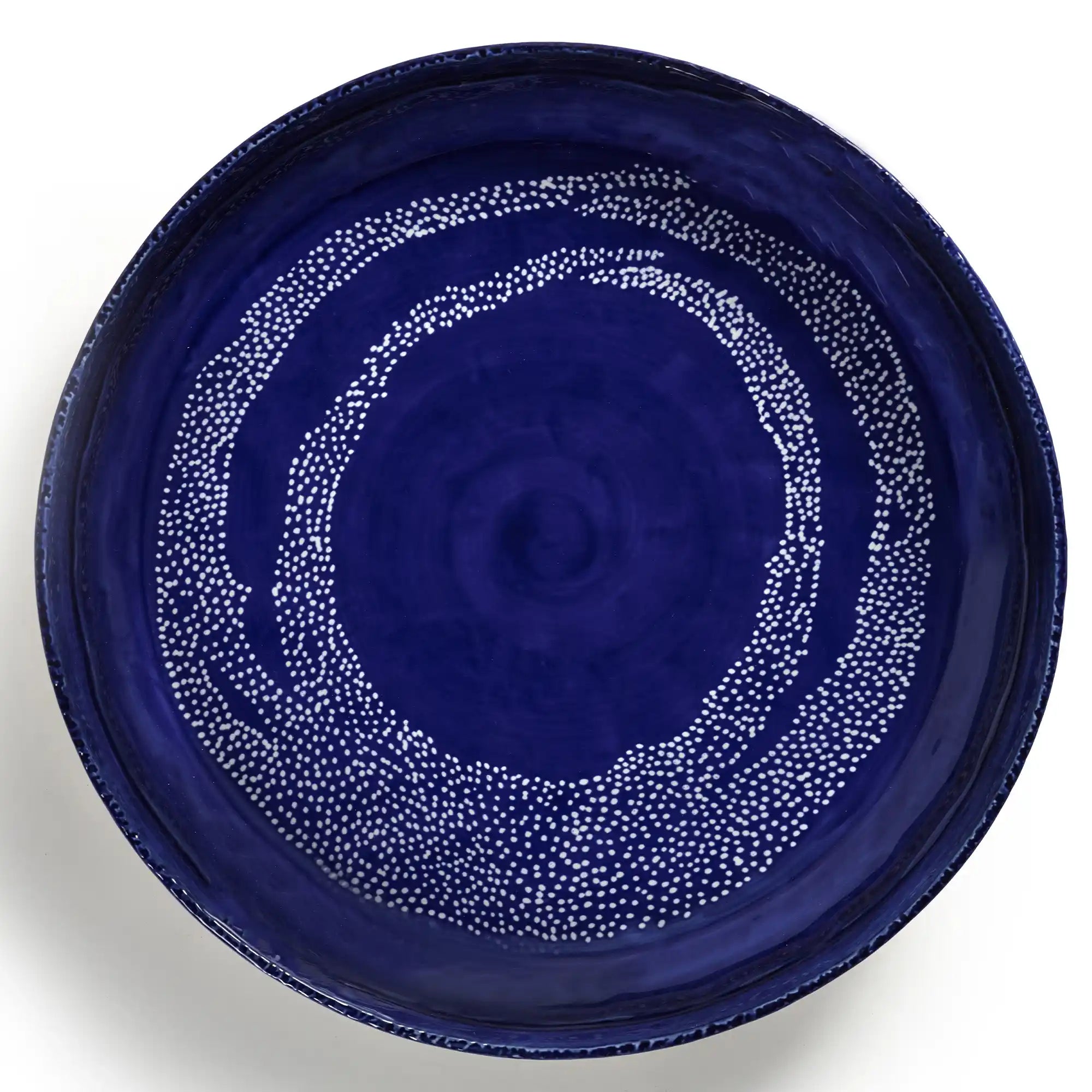 Ottolenghi Serving Bowl M Blue with White Dots FEAST