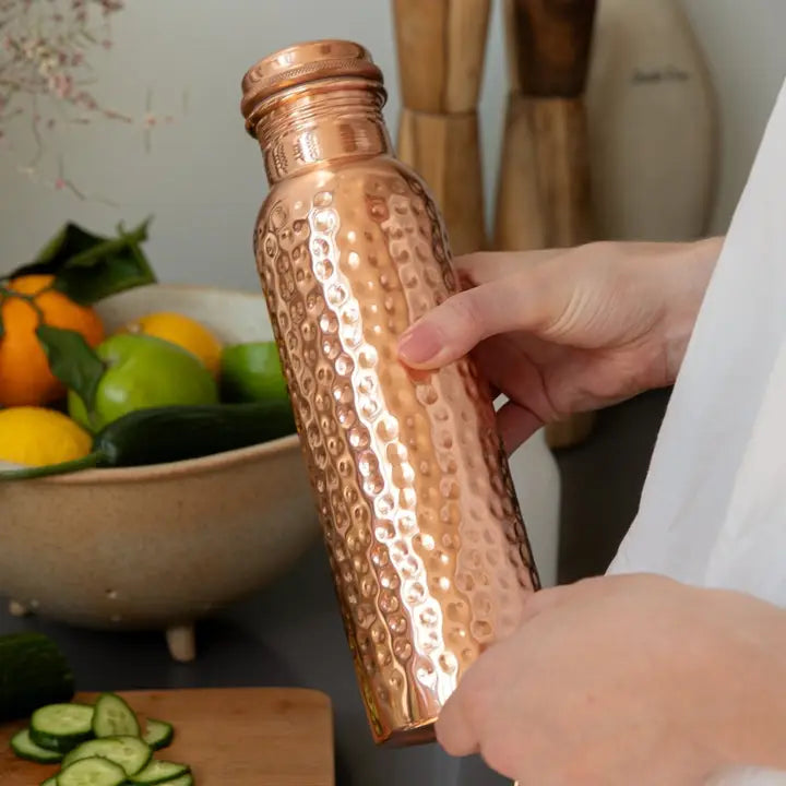 Alta Copper Bottle - Hammered 7cm X 26cm