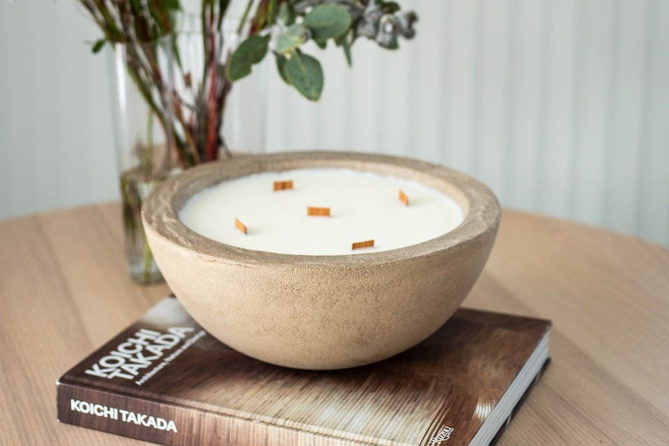 Extra Large Limited Edition Concrete Candle: Dune with Byron Bay Breeze