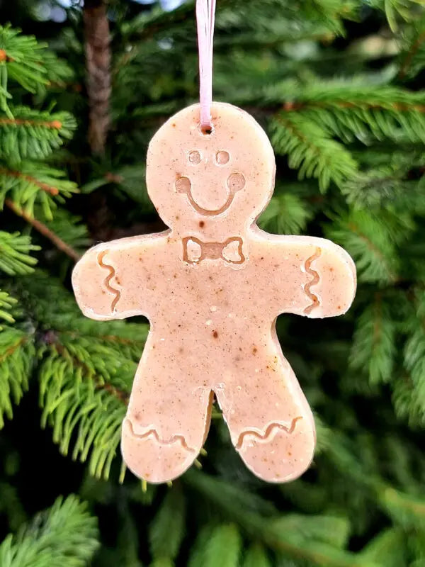 Handmade Natural Soap Ornament – Gingerbread Man