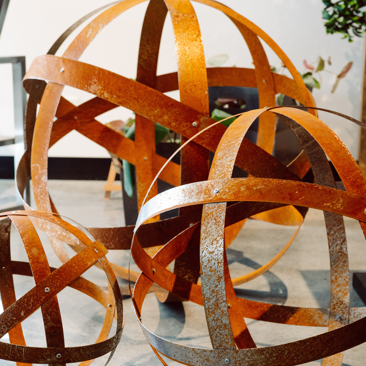Rustic Sphere Sculpture