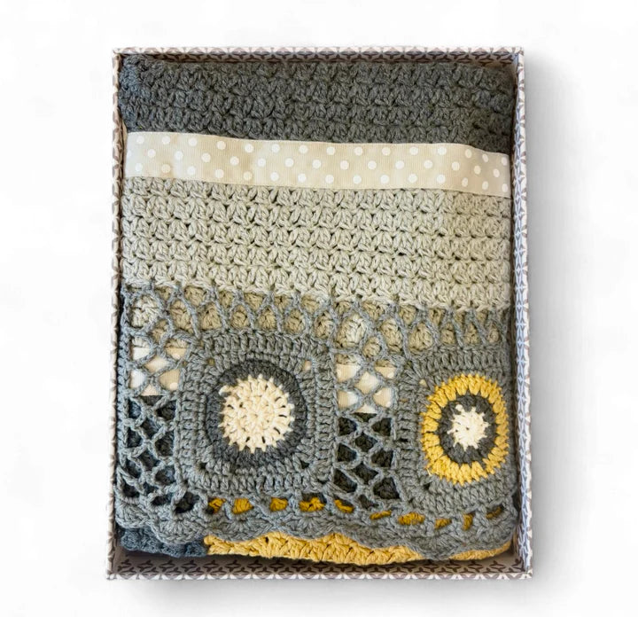 Dusty Grey and Mustard Blanket