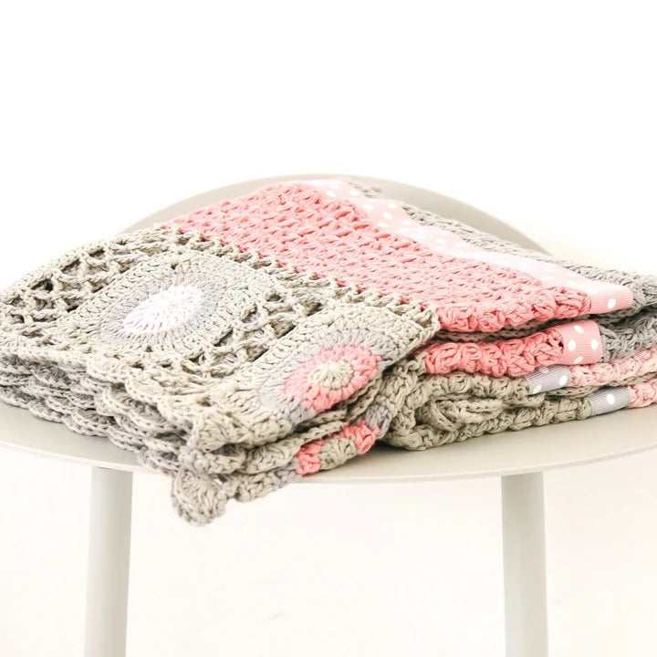 Dusty Pink Hand Crocket Blanket